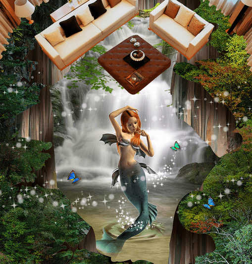 3D Mermaid 105 Floor Mural Wallpaper AJ Wallpaper 2