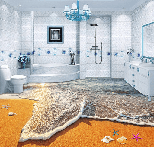3D Seasidet 084 Floor Mural Wallpaper AJ Wallpaper 2