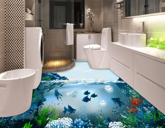 3D Undersea Creatures 105 Floor Mural Wallpaper AJ Wallpaper 2