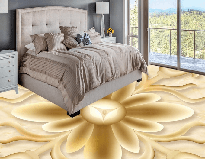 3D Line Flower 102 Floor Mural Wallpaper AJ Wallpaper 2