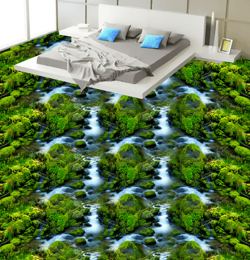 3D Green Shades 111 Floor Mural Wallpaper AJ Wallpaper 2