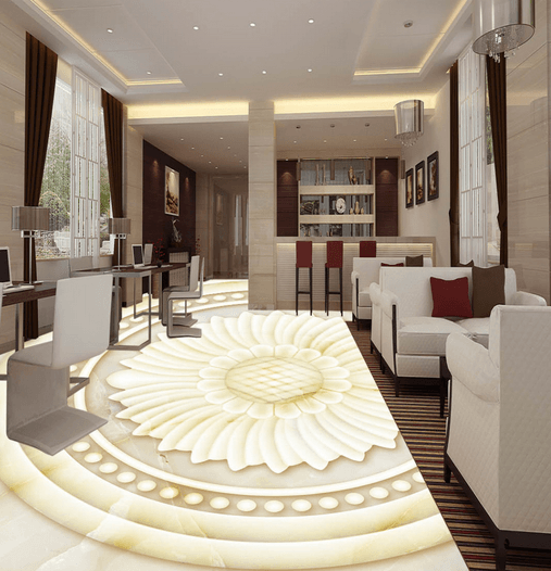 3D Round Flower 104 Floor Mural Wallpaper AJ Wallpaper 2
