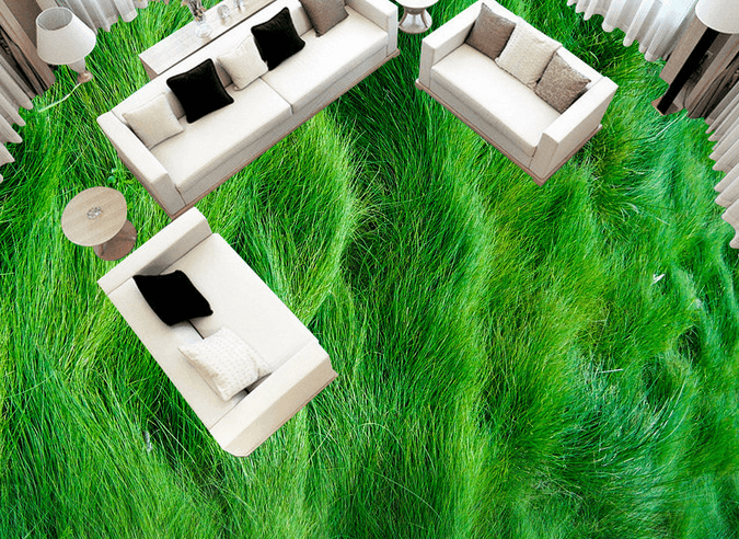 3D Green Meadow 049 Floor Mural Wallpaper AJ Wallpaper 2