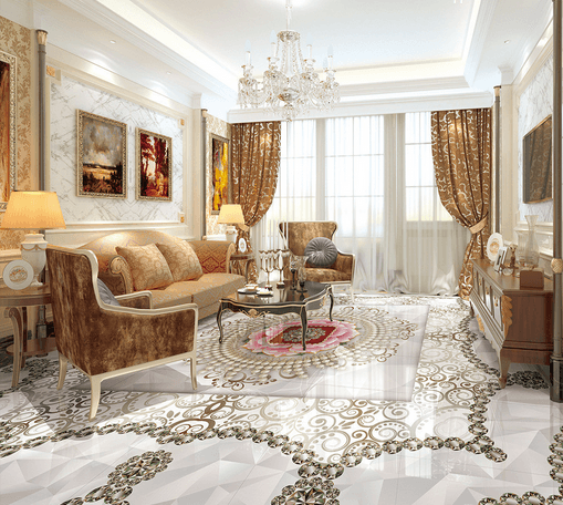 3D Diamond Flower 001 Floor Mural Wallpaper AJ Wallpaper 2