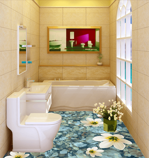 3D Blue Flowers 185 Floor Mural Wallpaper AJ Wallpaper 2