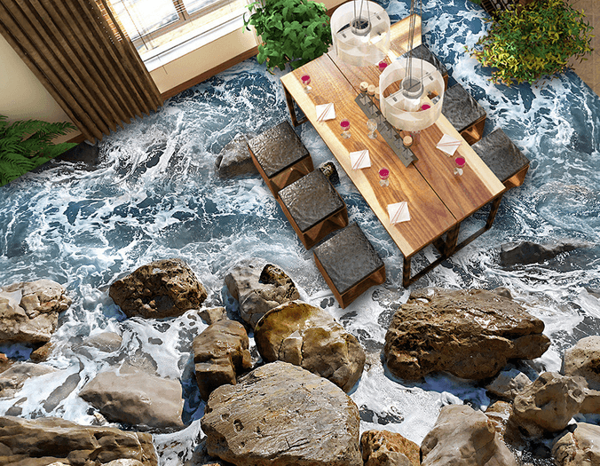3D Seaside Storm 230 Floor Mural Wallpaper AJ Wallpaper 2