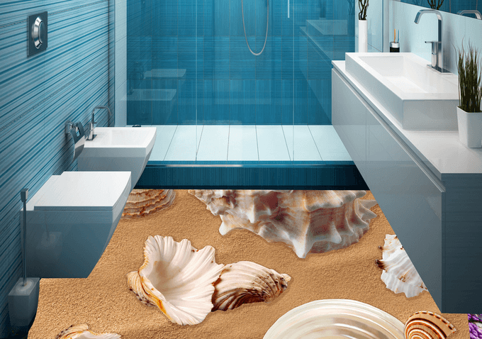 3D Beach Shells 060 Floor Mural Wallpaper AJ Wallpaper 2