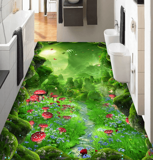 3D Hot Air Balloon 084 Floor Mural Wallpaper AJ Wallpaper 2