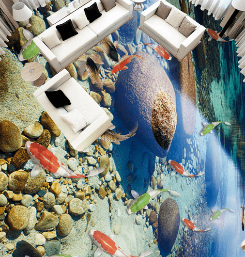 3D Fish Swim 052 Floor Mural Wallpaper AJ Wallpaper 2