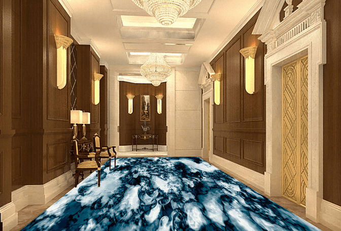 3D Blue Lines 227 Floor Mural Wallpaper AJ Wallpaper 2