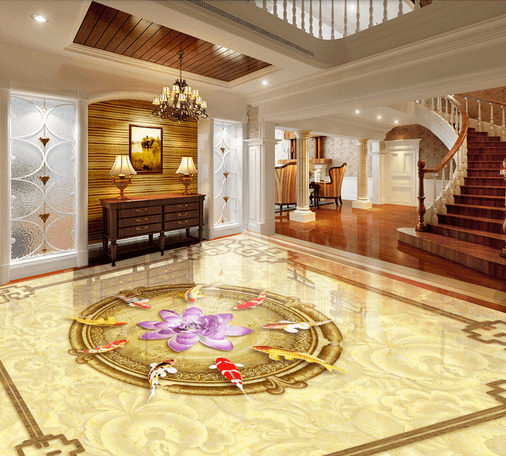 3D Purple Flower 054 Floor Mural Wallpaper AJ Wallpaper 2