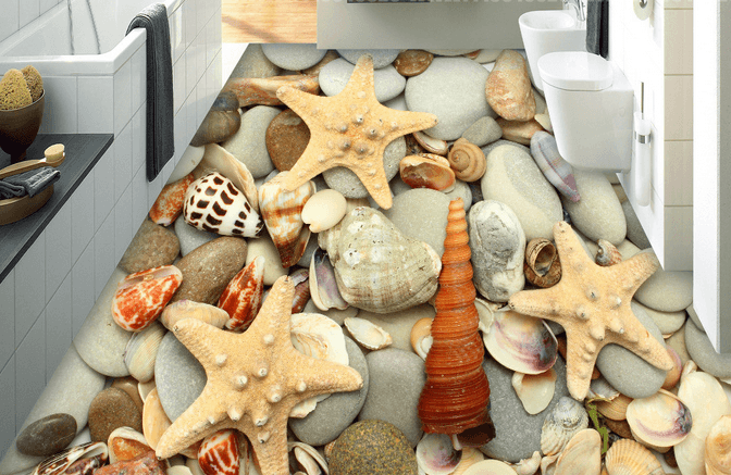 3D Shell Stone 219 Floor Mural Wallpaper AJ Wallpaper 2