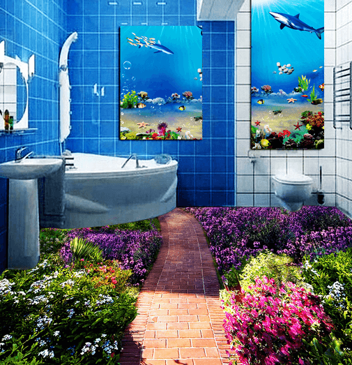 3D Lavender 033 Floor Mural Wallpaper AJ Wallpaper 2