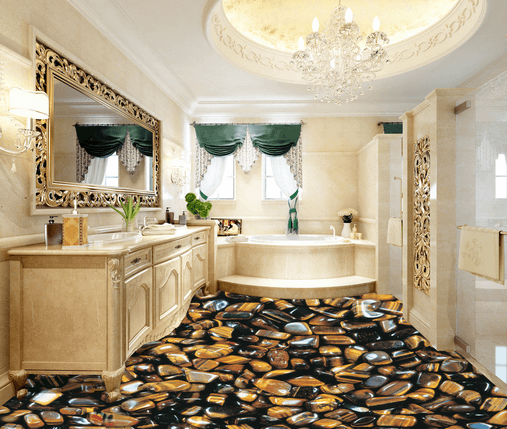 3D Stone Heap 203 Floor Mural Wallpaper AJ Wallpaper 2