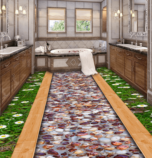 3D Stone Trail 056 Floor Mural Wallpaper AJ Wallpaper 2