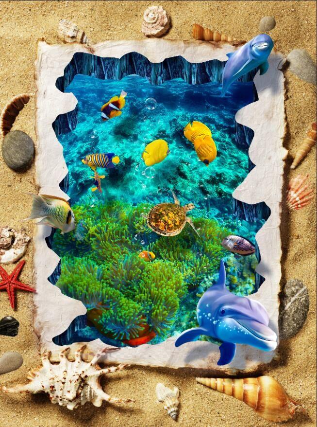 3D Beautiful Ocean Floor Mural Wallpaper AJ Wallpaper 2