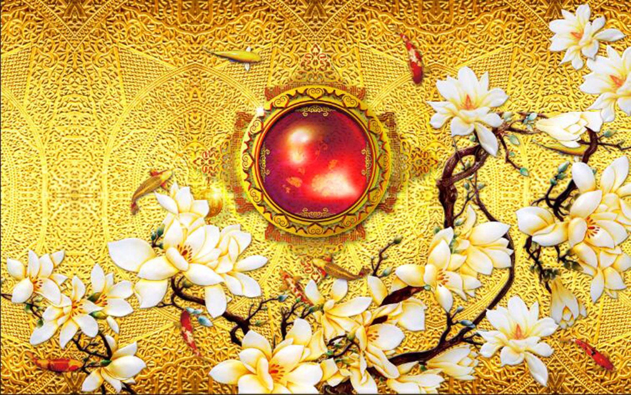 Jewelry And Flowers Fishes Wallpaper AJ Wallpaper