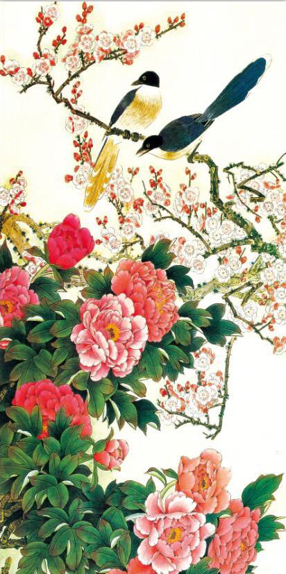 3D Flower Bird Nature painting Wallpaper AJ Wallpaper 1