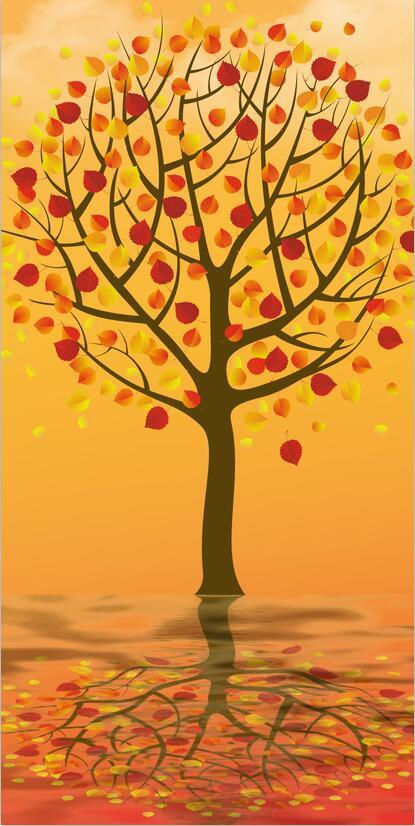 3D Large modern red tree Wallpaper AJ Wallpaper 1