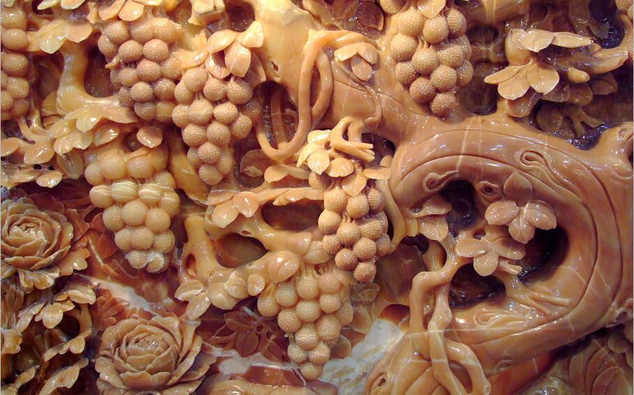 3D carving stone fruit trees Wallpaper AJ Wallpaper 1