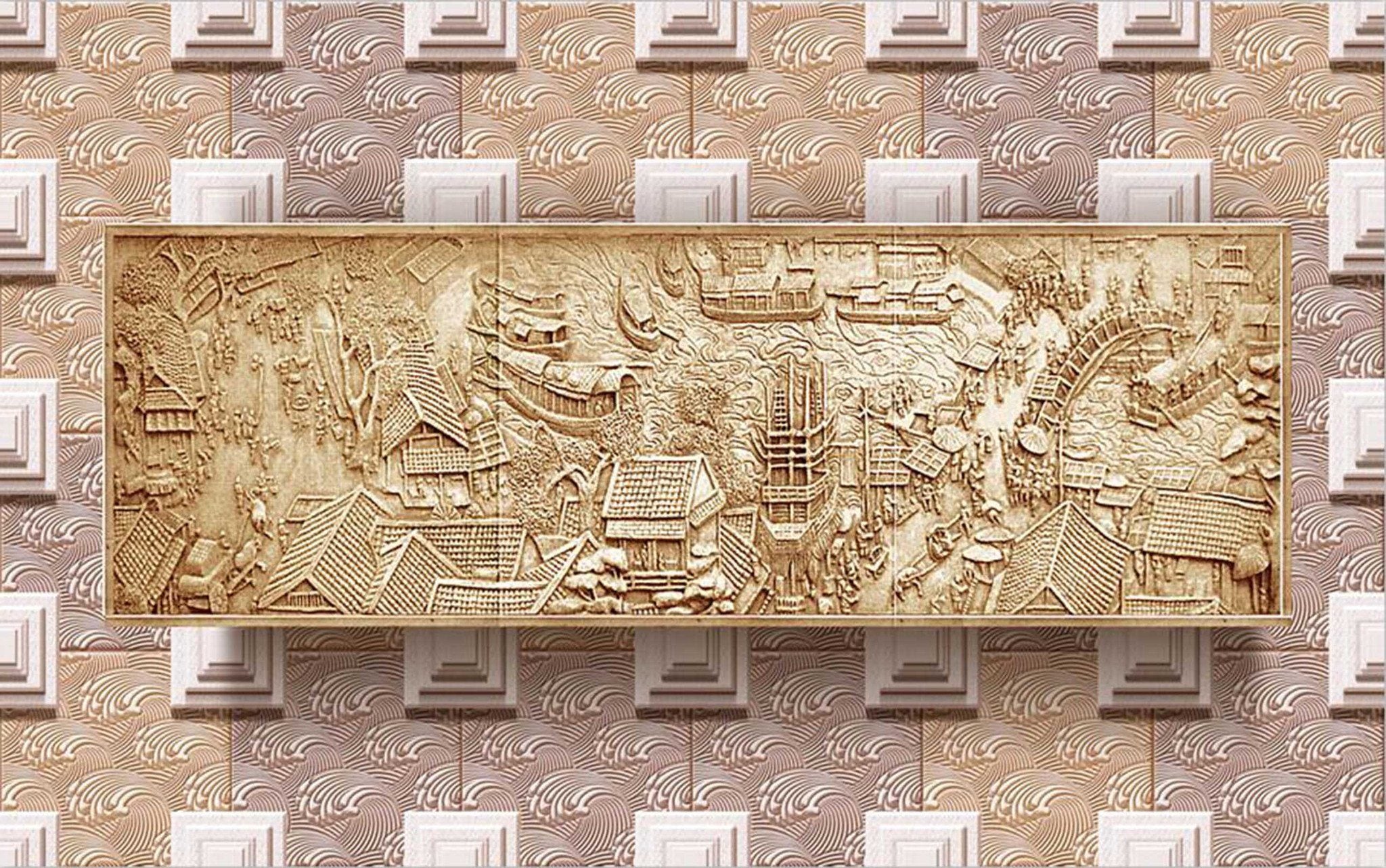 Golden City Carvings Wallpaper AJ Wallpaper
