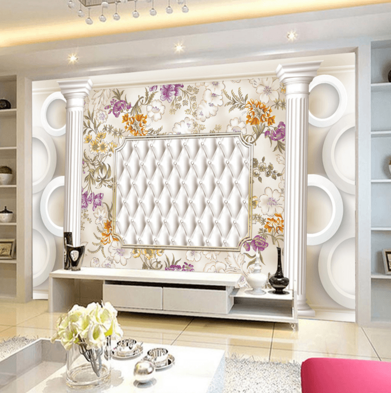 3D Multicolored Flowers 252 Wallpaper AJ Wallpaper