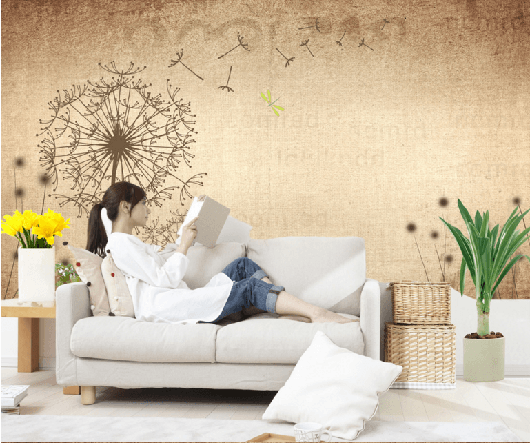 3D Dragonfly Dandelion 212 Wallpaper AJ Wallpaper