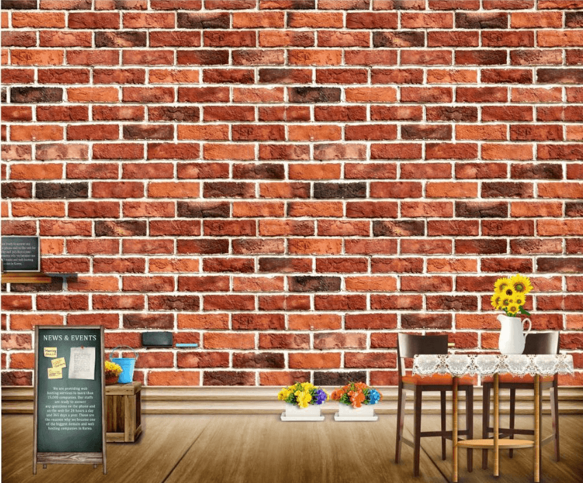 3D Red Brick 092 Wallpaper AJ Wallpaper