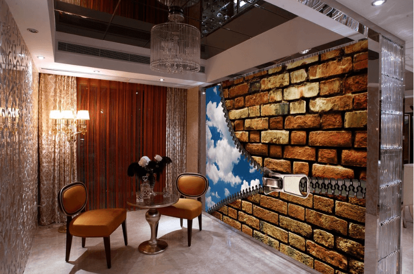 3D Zipper Brick 090 Wallpaper AJ Wallpaper