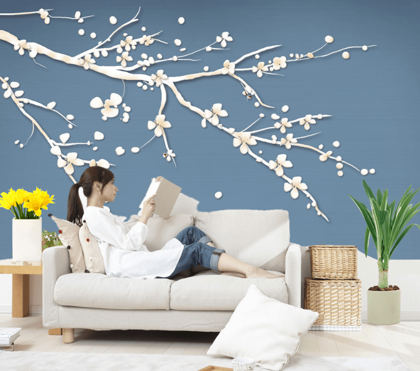3D Branch Flowers 077 Wallpaper AJ Wallpaper