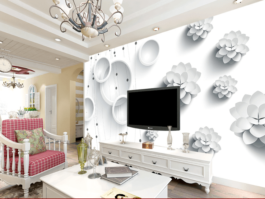 3D Mosaic Flowers 064 Wallpaper AJ Wallpaper