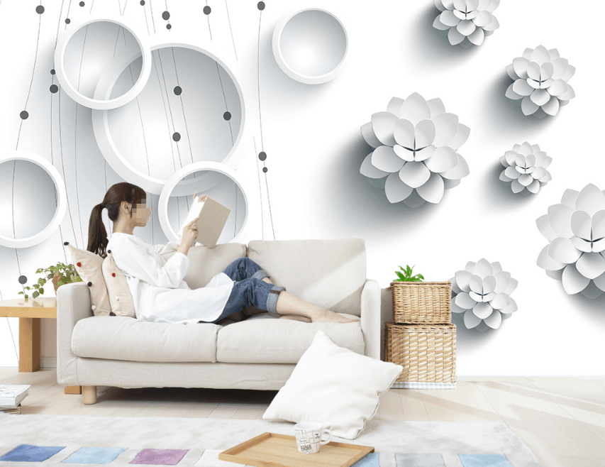 3D Mosaic Flowers 064 Wallpaper AJ Wallpaper