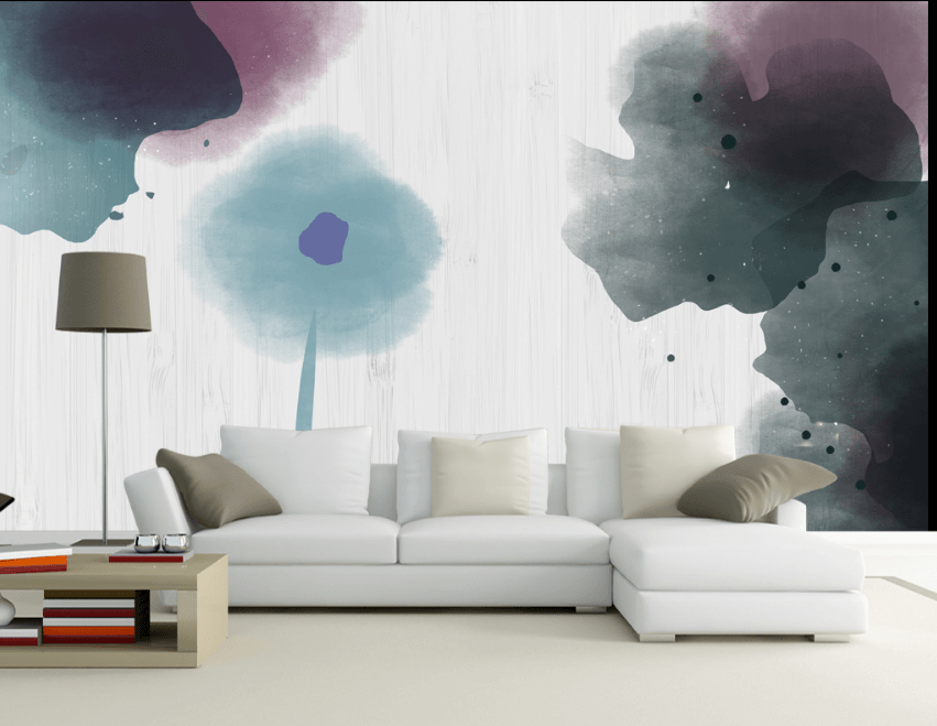 3D Ink Lotus Leafs 056 Wallpaper AJ Wallpaper