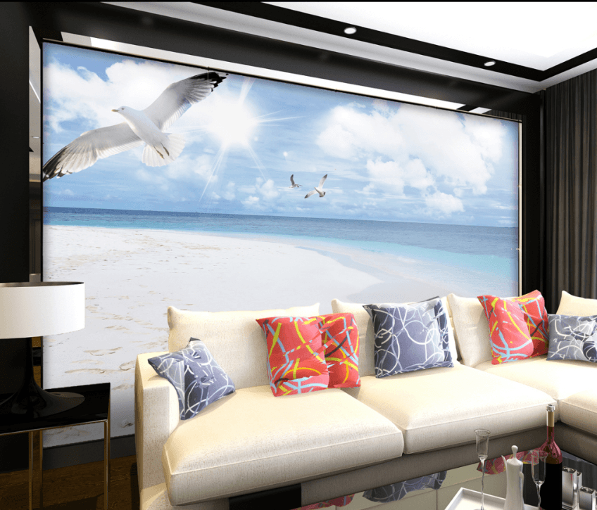 3D Seagull Sunshine 018 Wallpaper AJ Wallpaper