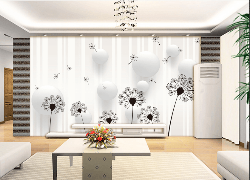 3D Dandelion Flyingn 006 Wallpaper AJ Wallpaper