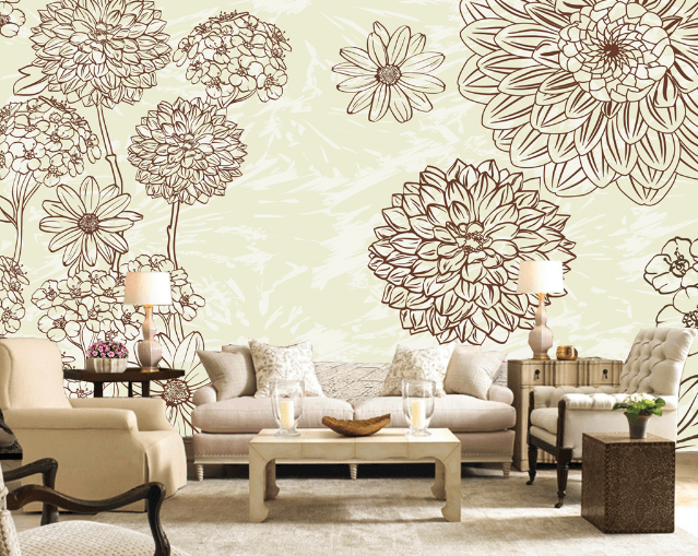 3D Line Flowers 529 Wallpaper AJ Wallpaper