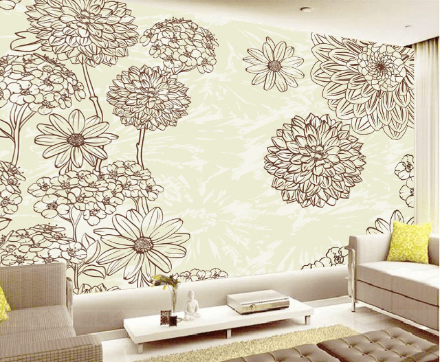 3D Line Flowers 529 Wallpaper AJ Wallpaper