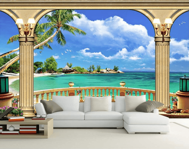 3D House Sea 475 Wallpaper AJ Wallpaper