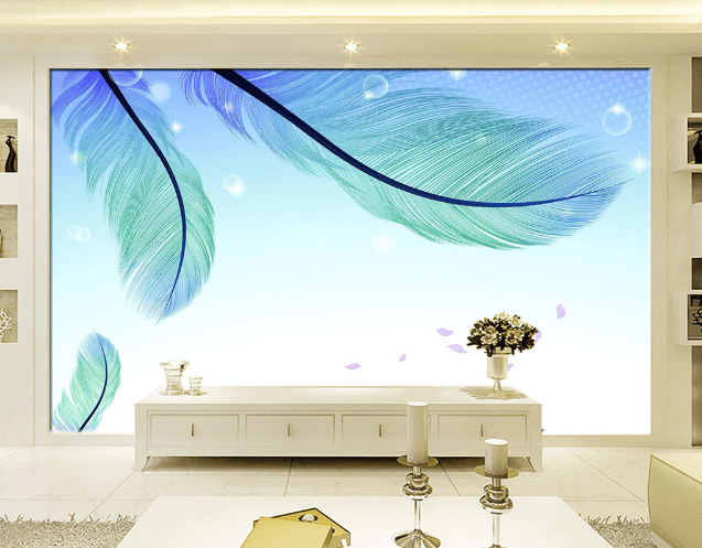 3D Floating Feathers 444 Wallpaper AJ Wallpaper