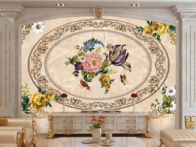 3D Flower Center 362 Wallpaper AJ Wallpaper