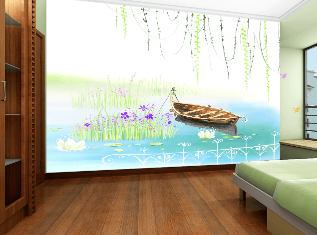 3D Small Boat 316 Wallpaper AJ Wallpaper