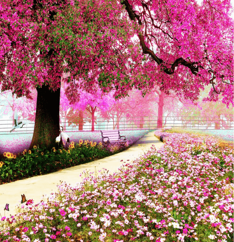 3D Tree Gorgeous Flowers 1014 Curtains Drapes Wallpaper AJ Wallpaper