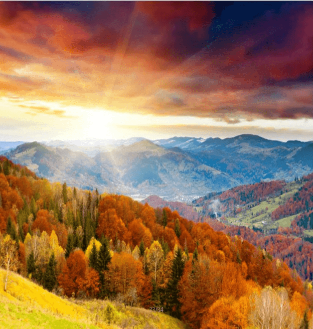 3D Colorful Mountains Forest 1134 Curtains Drapes Wallpaper AJ Wallpaper