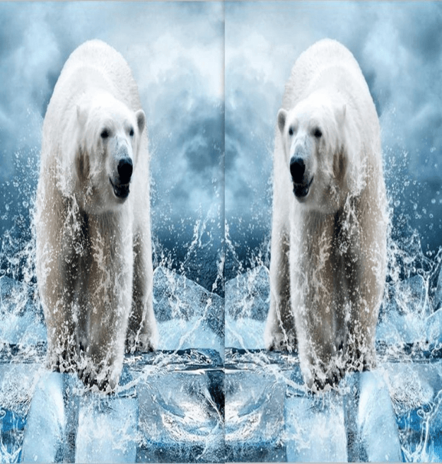 3D Ice Blocks Polar Bears 1129 Curtains Drapes Wallpaper AJ Wallpaper