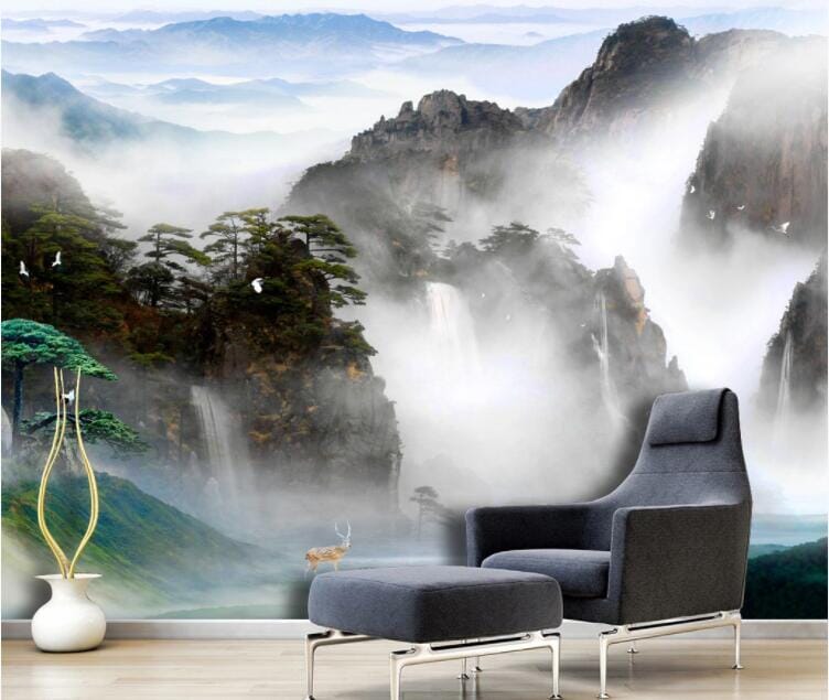 3D Valley Deer WC873 Wall Murals Wallpaper AJ Wallpaper 2