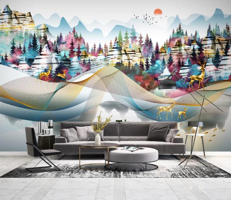 3D Color Forest WC2264 Wall Murals