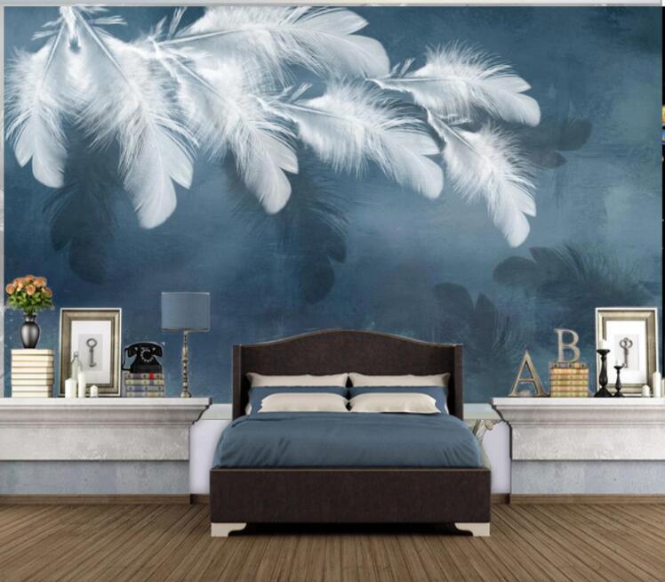 3D White Fluff WC2496 Wall Murals