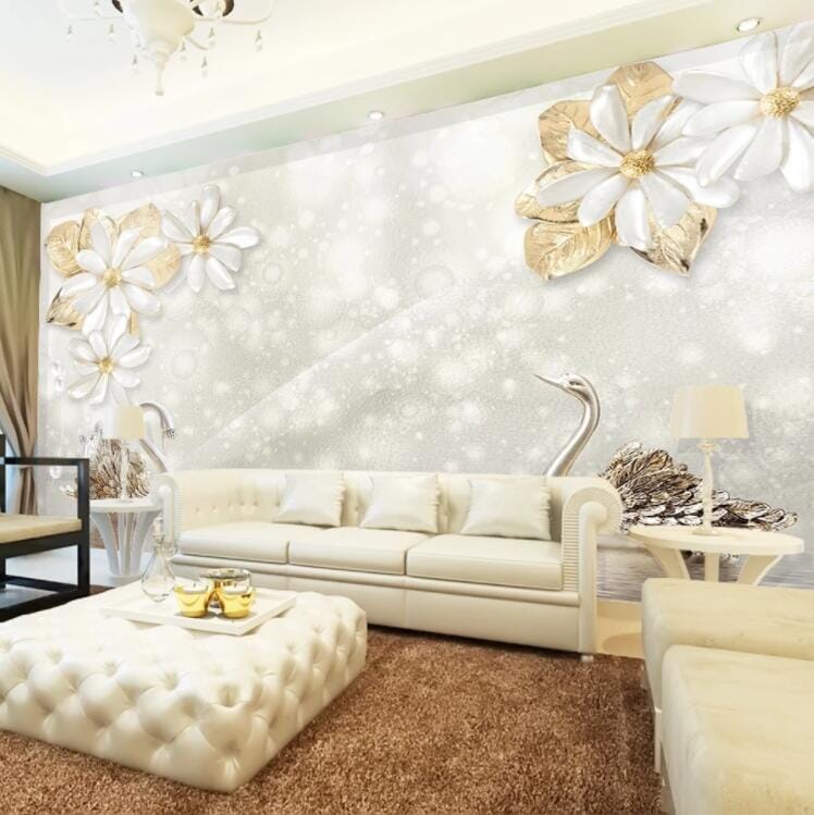 3D Swan Ornaments WC879 Wall Murals Wallpaper AJ Wallpaper 2