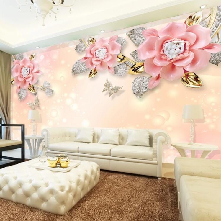 3D Flower Ornament WC880 Wall Murals Wallpaper AJ Wallpaper 2