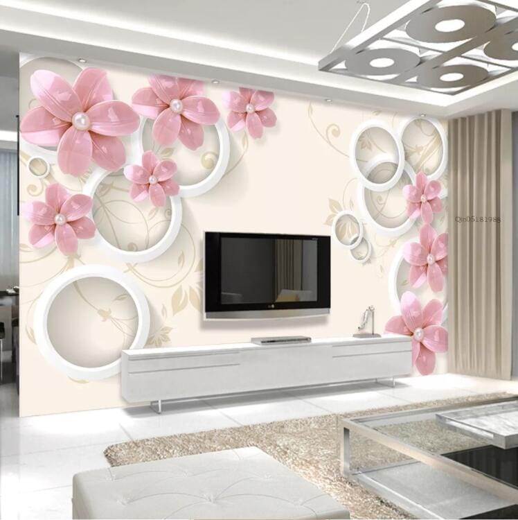3D Round Flower WC785 Wall Murals Wallpaper AJ Wallpaper 2